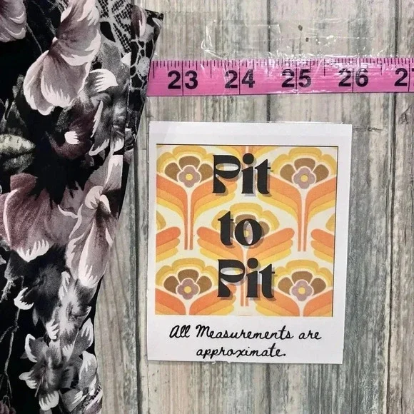 VTG Signature Robbie Bee Womens Floral Asymmetrical Midi Dress 14W Fairy Goth - Picture 12 of 14